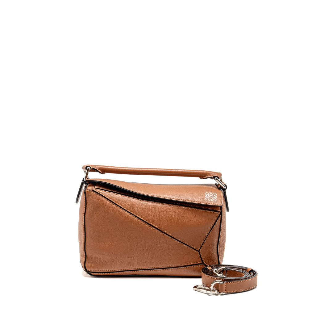 LOEWE SMALL PUZZLE BAG CALFSKIN TAN SHW