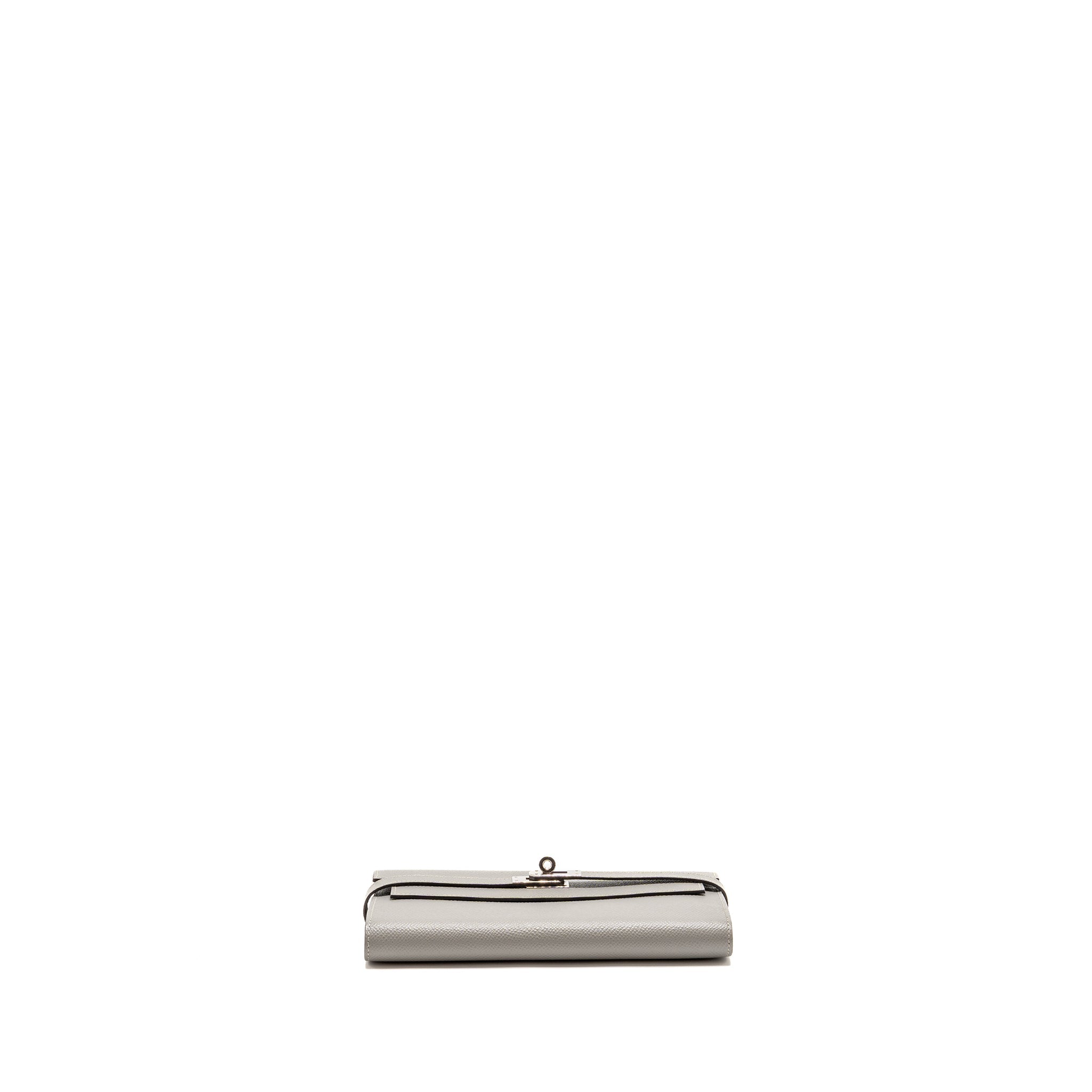 HERMES KELLY CLASSIC LONG WALLET EPSOM GREY SHW