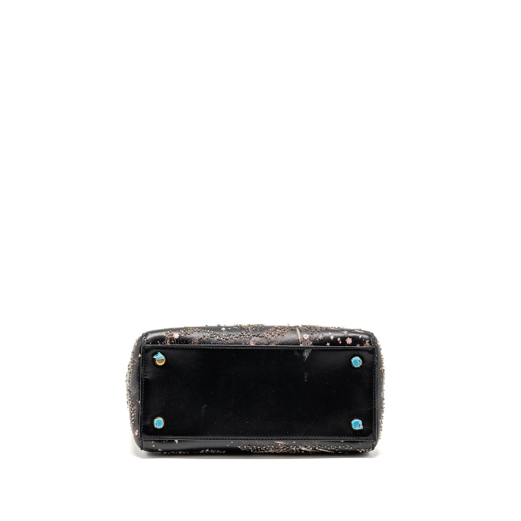 DIOR MEDIUM LADY DIOR I FEEL BLUE LIMITED EDITION EMBELLISHED LAMBSKIN MULTICOLOUR GHW