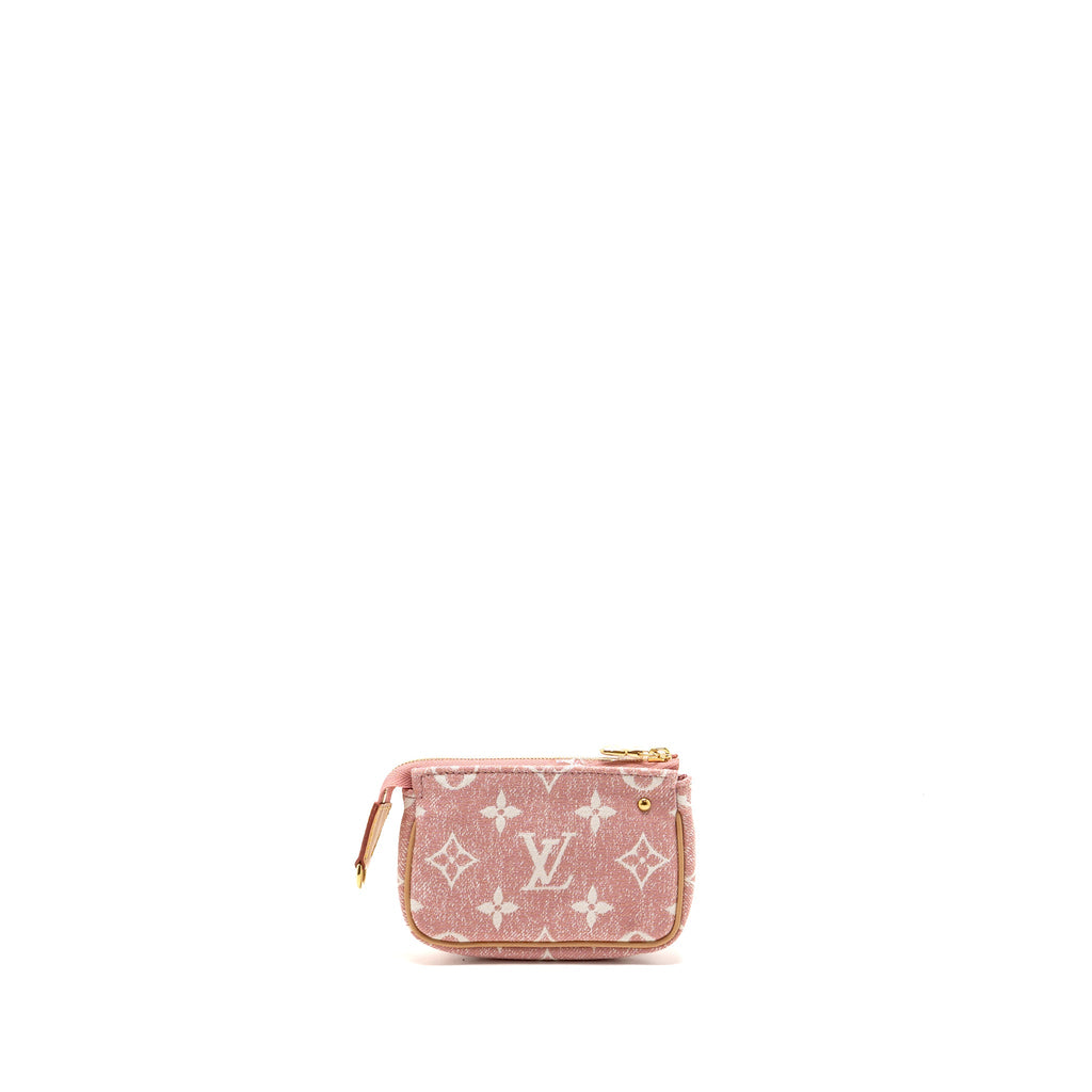 LOUIS VUITTON MICRO POCHETTE ACCESSOIRES MONOGRAM JACQUARD DENIM PINK GHW