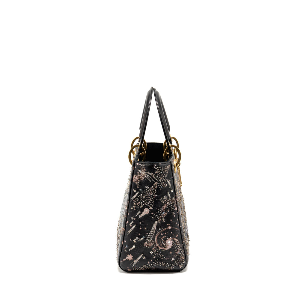 DIOR MEDIUM LADY DIOR I FEEL BLUE LIMITED EDITION EMBELLISHED LAMBSKIN MULTICOLOUR GHW