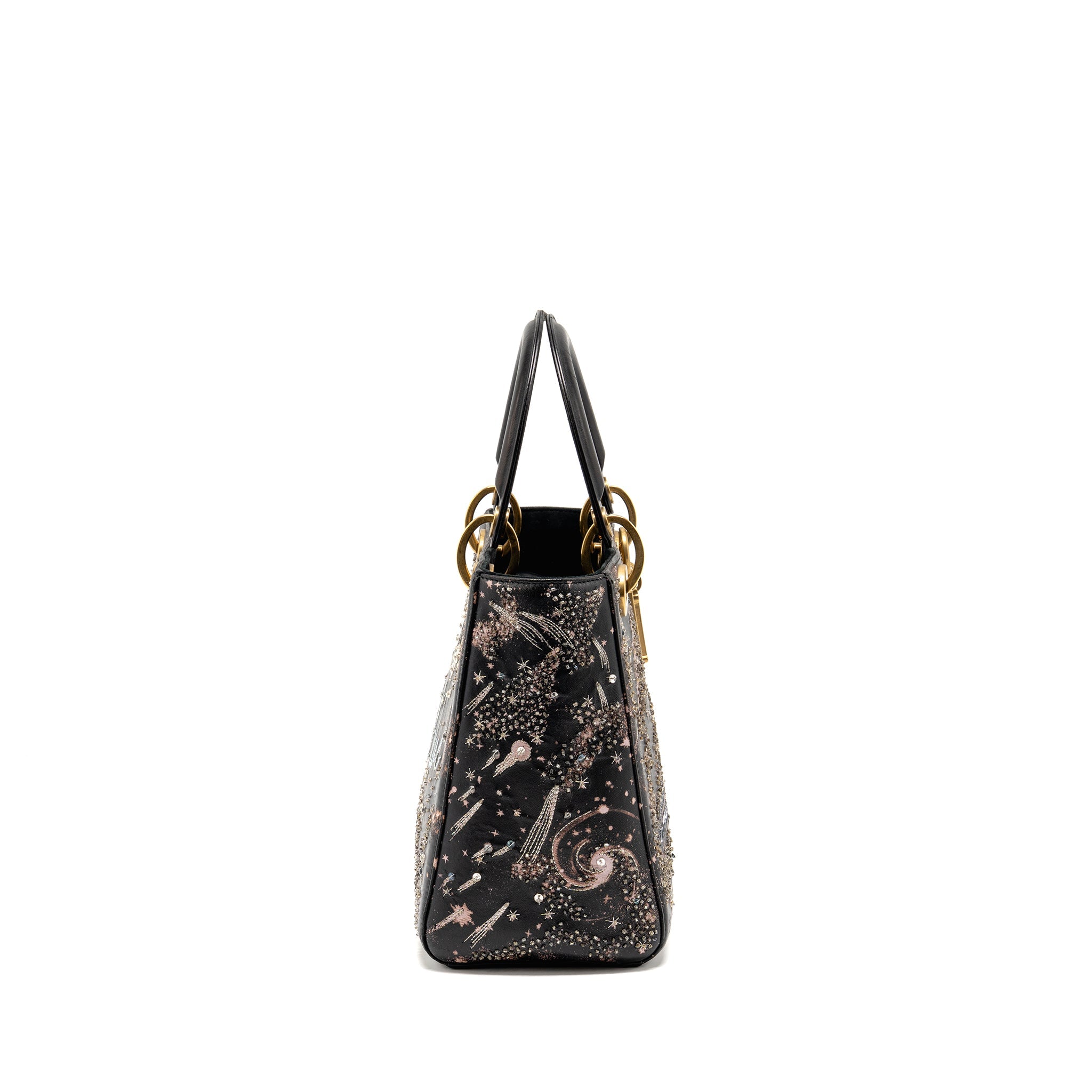 DIOR MEDIUM LADY DIOR I FEEL BLUE LIMITED EDITION EMBELLISHED LAMBSKIN MULTICOLOUR GHW