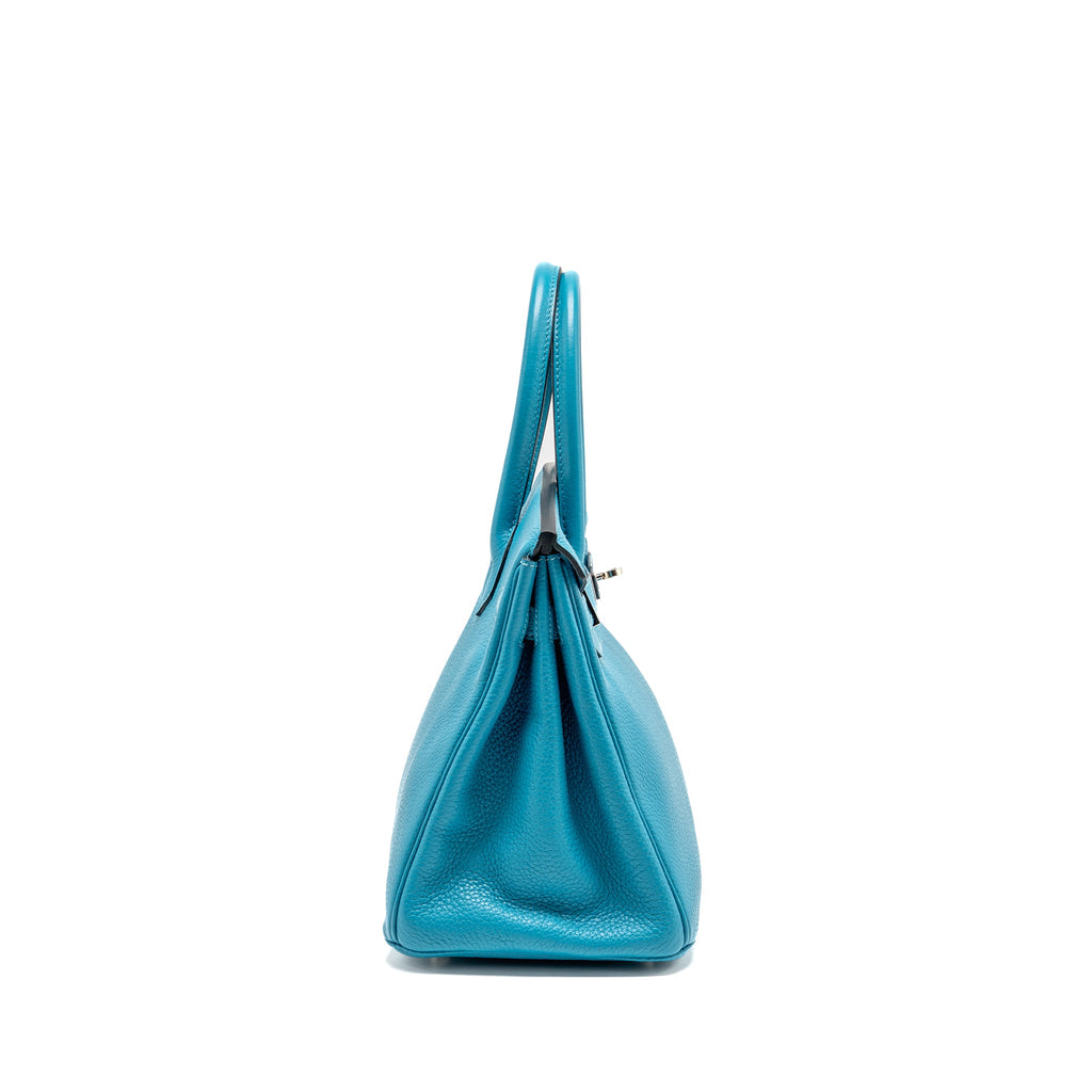 HERMES BIRKIN 30 CLEMENCE BLUE PAON SHW