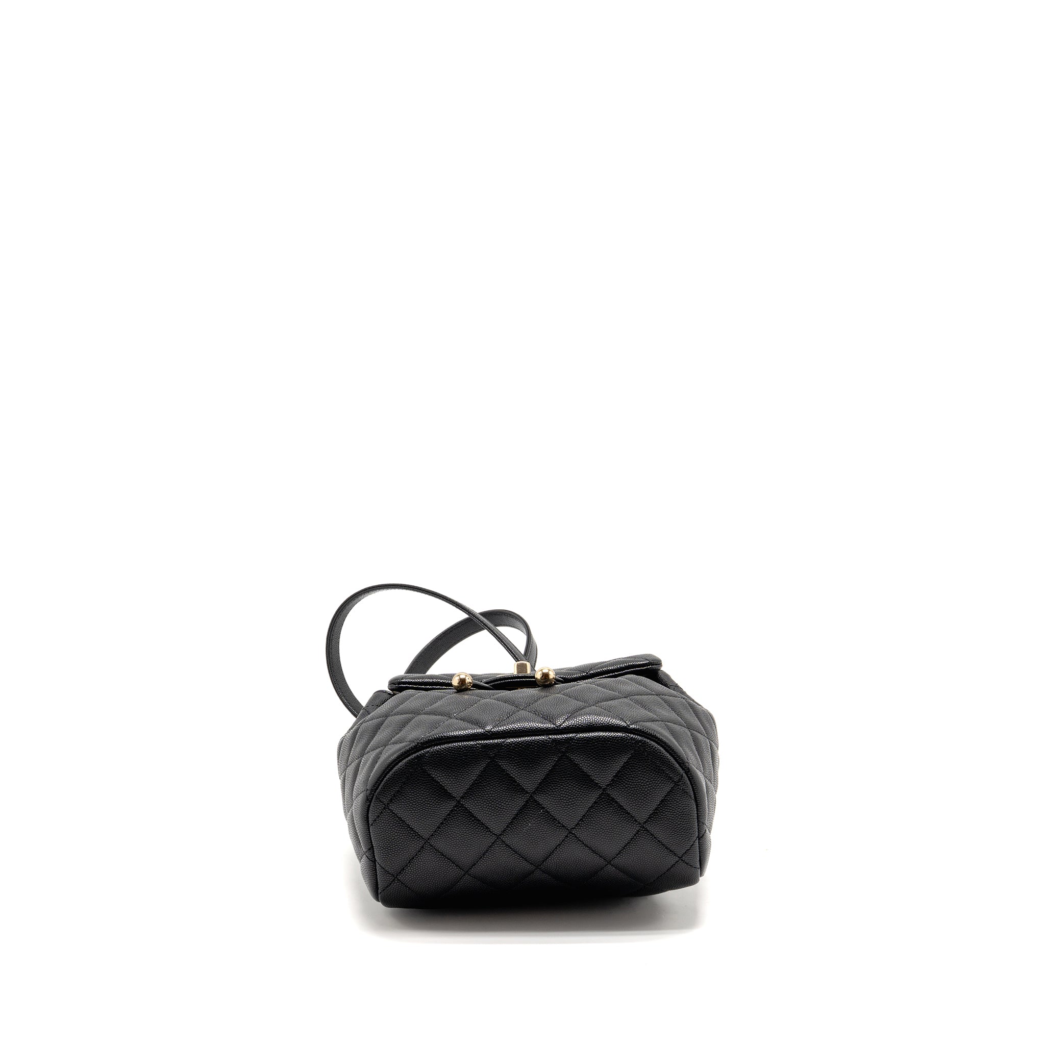 CHANEL QUILTED MINI BACKPACK CAVIAR BLACK LGHW (MICROCHIP)