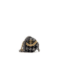 CHANEL 19 ROUND CLUTCH WITH CHAIN TWEED MULTICOLOUR GHW