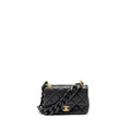 CHANEL GIANT BLACK CHAIN MINI FLAP BAG CAVIAR BLACK GHW (MICROCHIP)