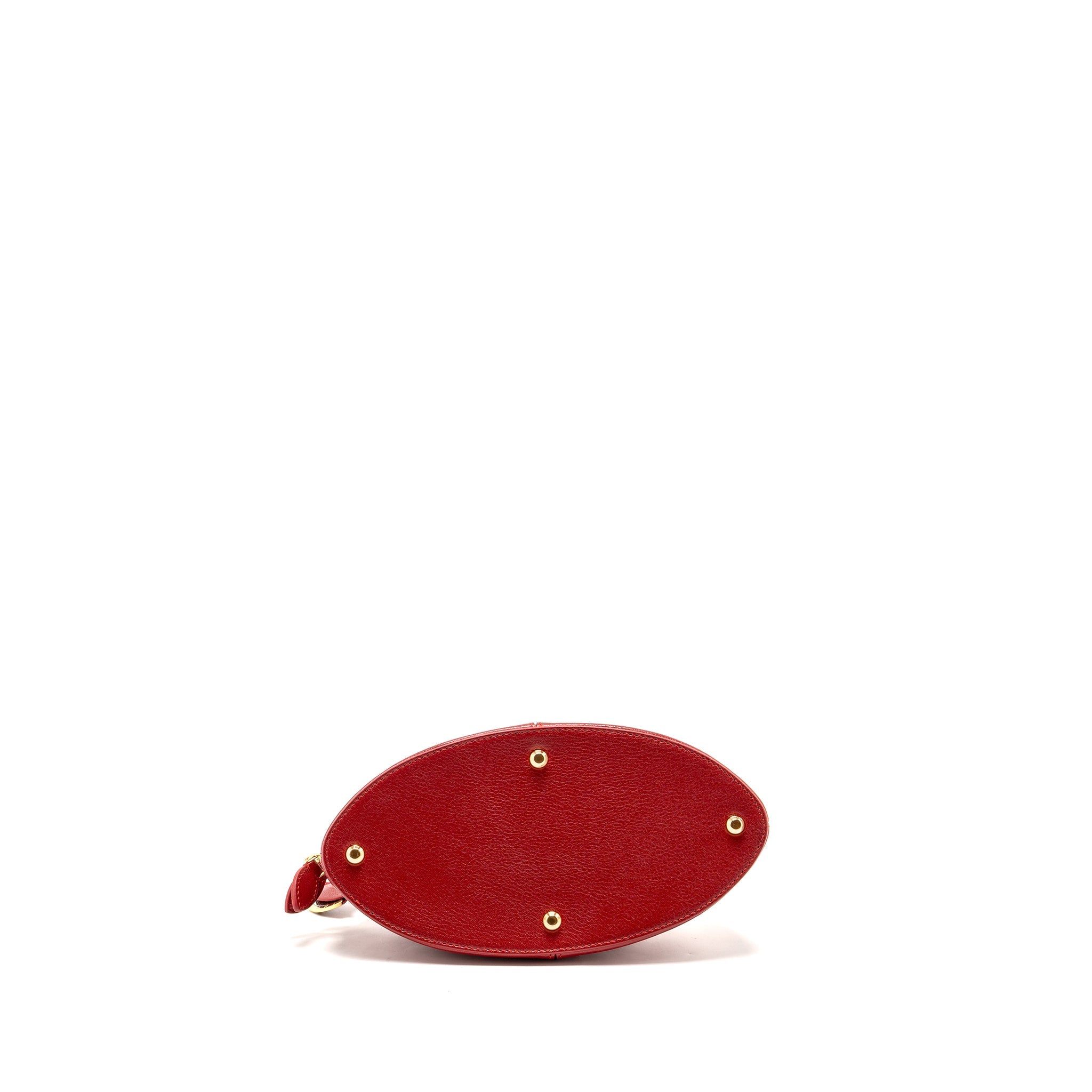 BVLGARI MARQUISE SMALL TOP HANDLE BAG ROYAL RUBY GOAT LEATHER RED GHW
