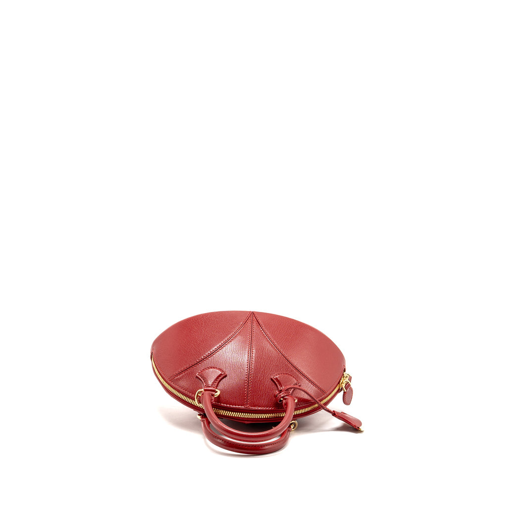 BVLGARI MARQUISE SMALL TOP HANDLE BAG ROYAL RUBY GOAT LEATHER RED GHW