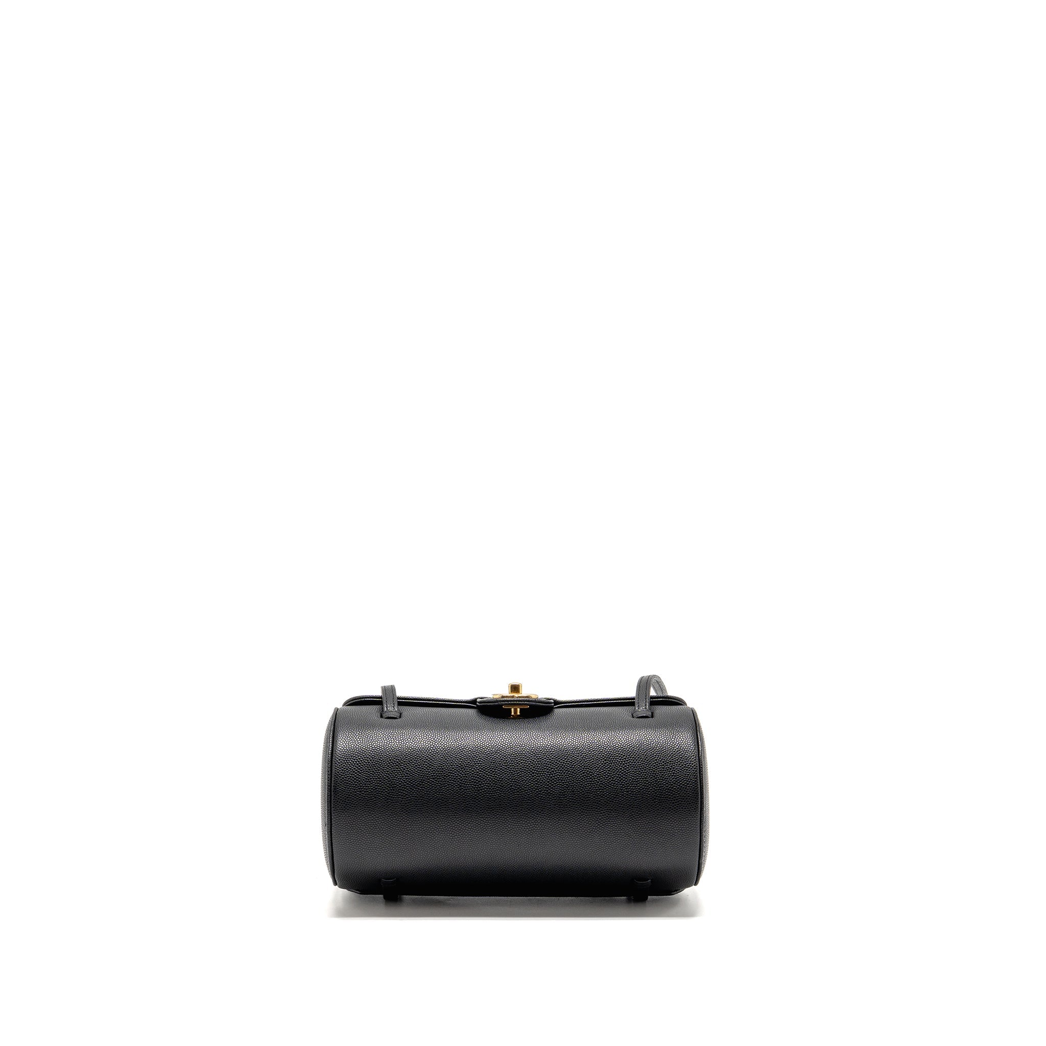 CHANEL 26P PREPPY BOWLING SHOULDER BAG CAVIAR BLACK GHW (MICROCHIP)