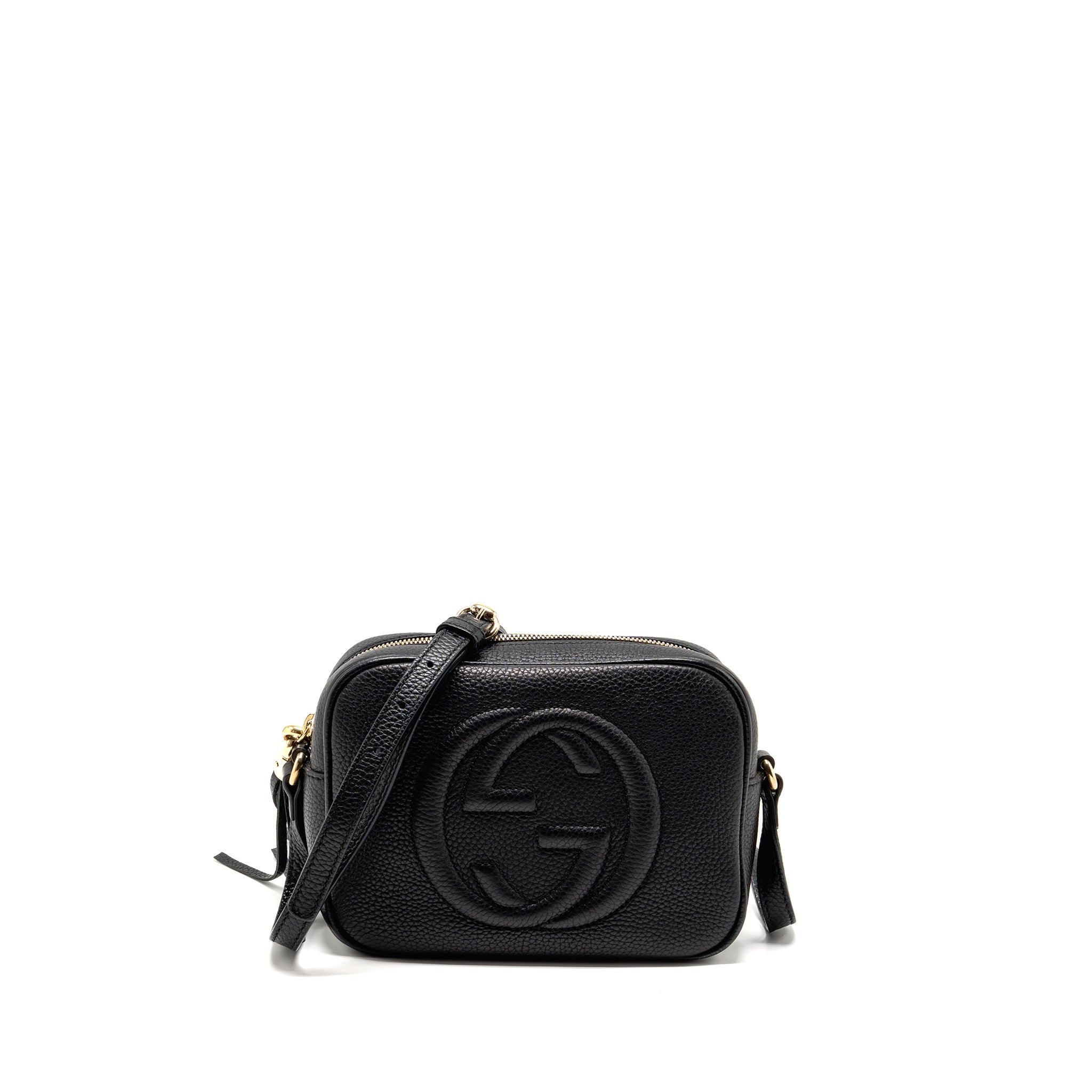 GUCCI SOHO DISCO CAMERA CROSSBODY BAG CALFSKIN BLACK LGHW