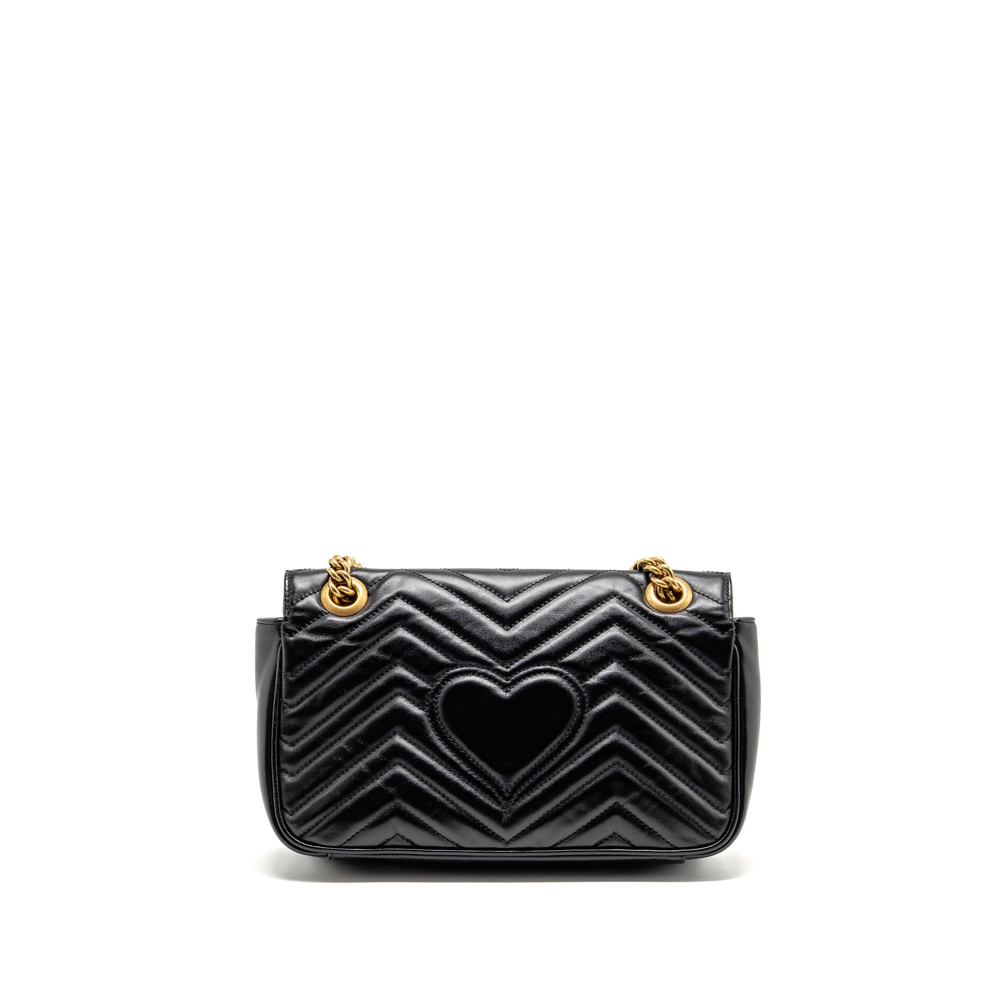 GUCCI MEDIUM GG MARMONT SHOULDER BAG CALFSKIN BLACK GHW