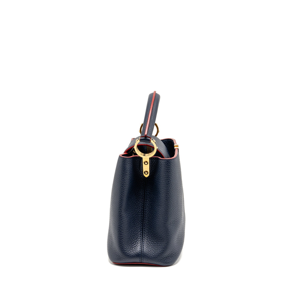 LOUIS VUITTON CAPUCINES PM TAURILLON LEATHER MARINE BLUE GHW