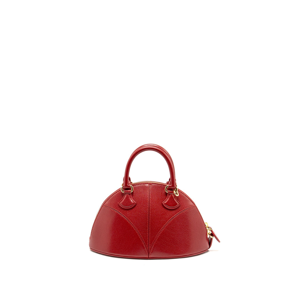 BVLGARI MARQUISE SMALL TOP HANDLE BAG ROYAL RUBY GOAT LEATHER RED GHW