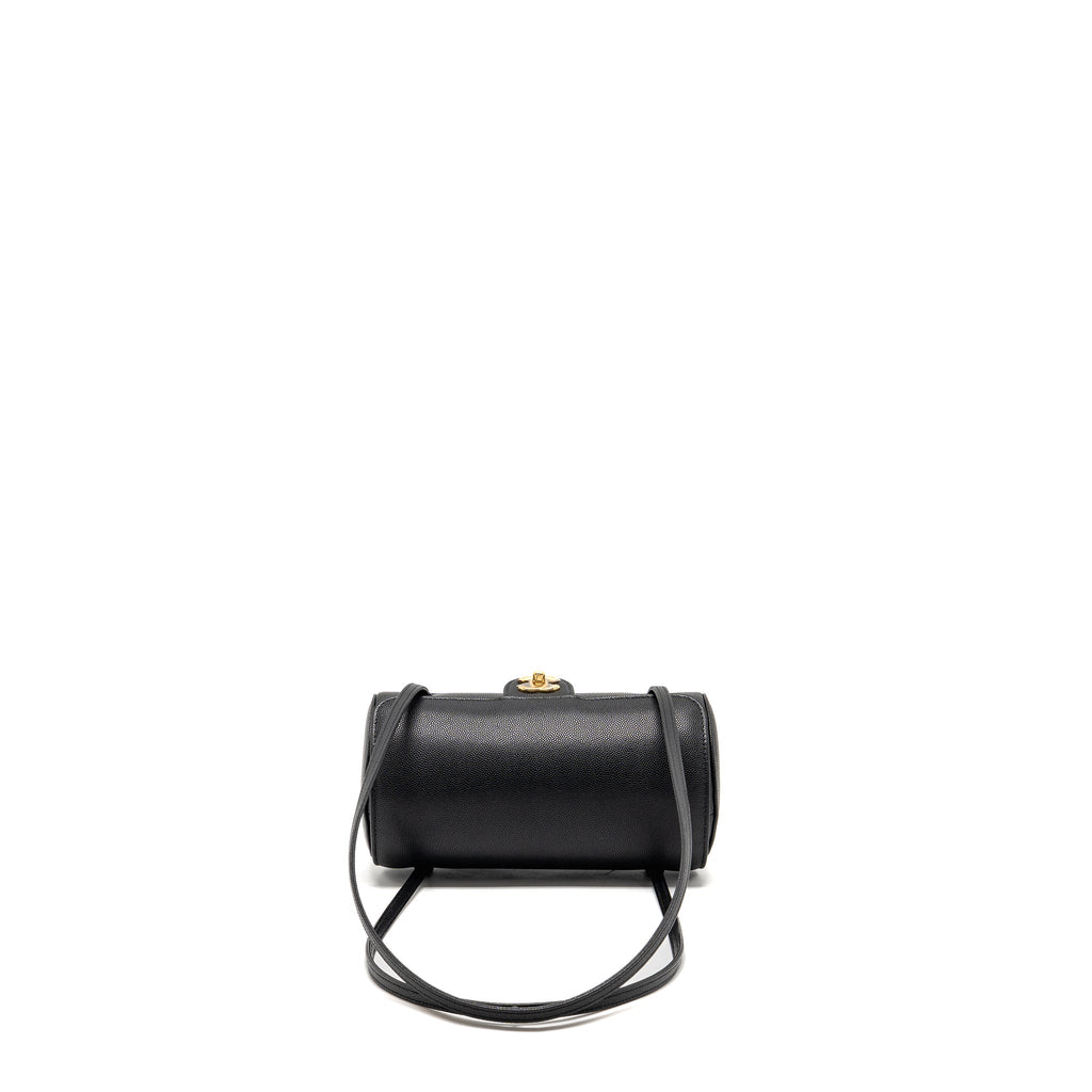 CHANEL 26P PREPPY BOWLING SHOULDER BAG CAVIAR BLACK GHW (MICROCHIP)
