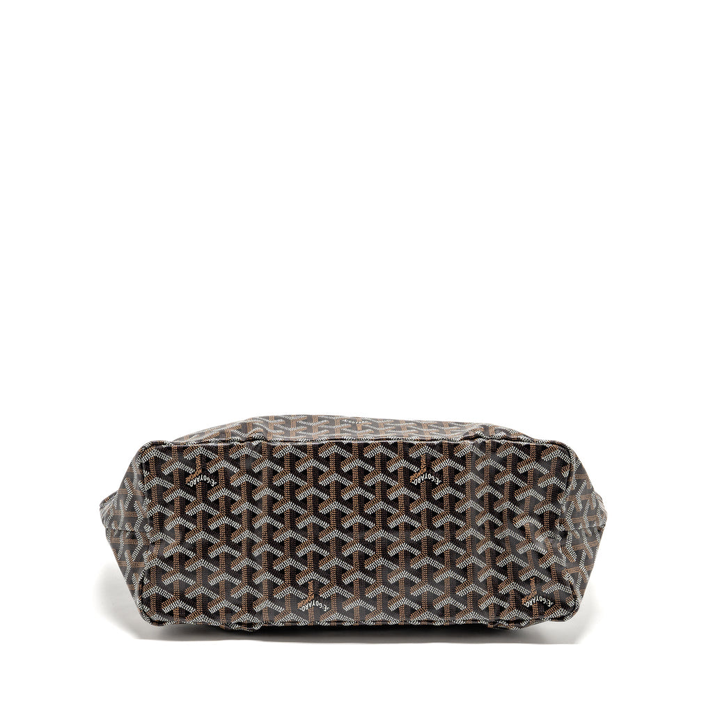 GOYARD SAINT LOUIS PM TOTE BAG GOYARDINE CANVAS/CALFSKIN BLACK SHW