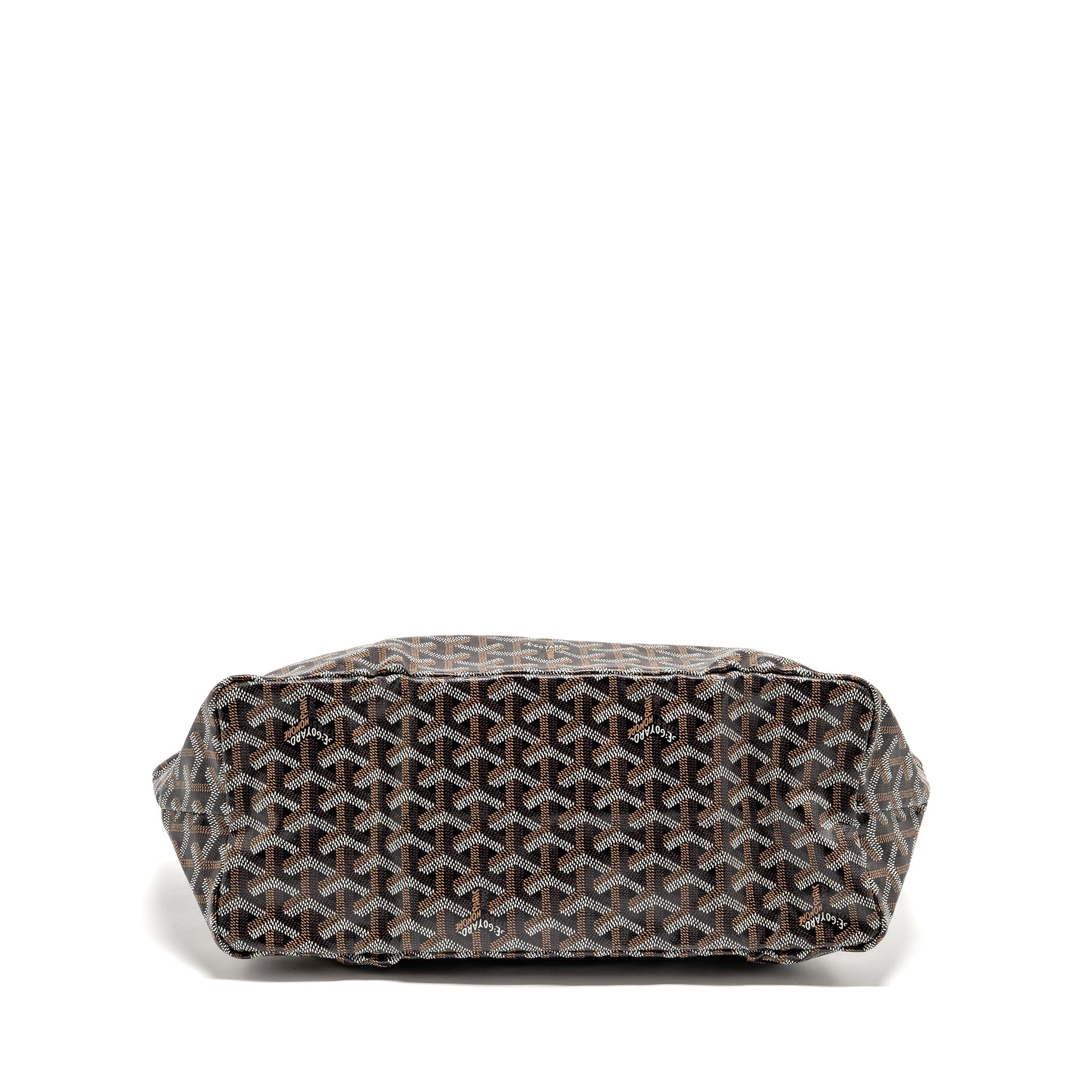 GOYARD SAINT LOUIS PM TOTE BAG GOYARDINE CANVAS/CALFSKIN BLACK SHW