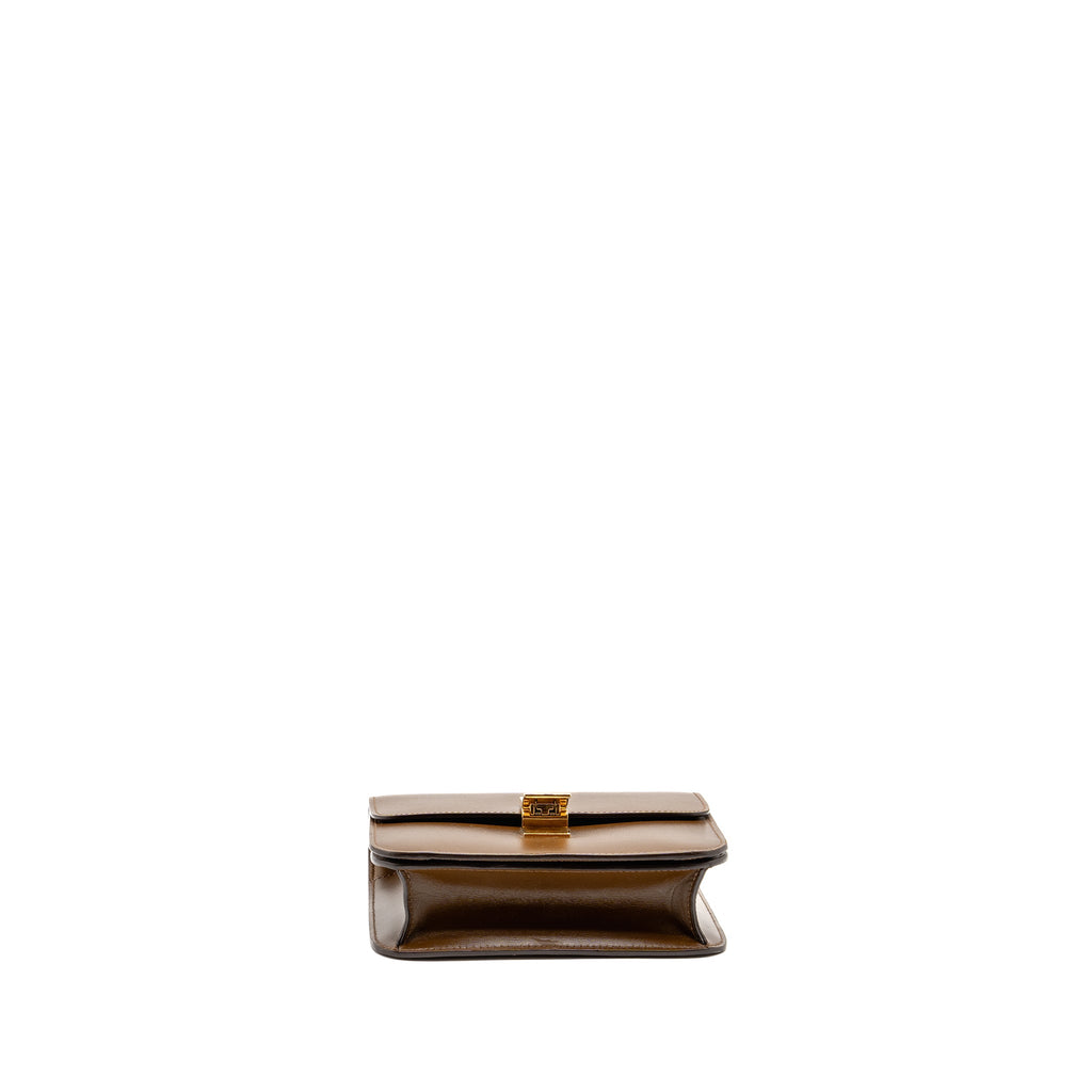 CELINE SMALL CLASSIC BOX BAG CALFSKIN CAMEL GHW