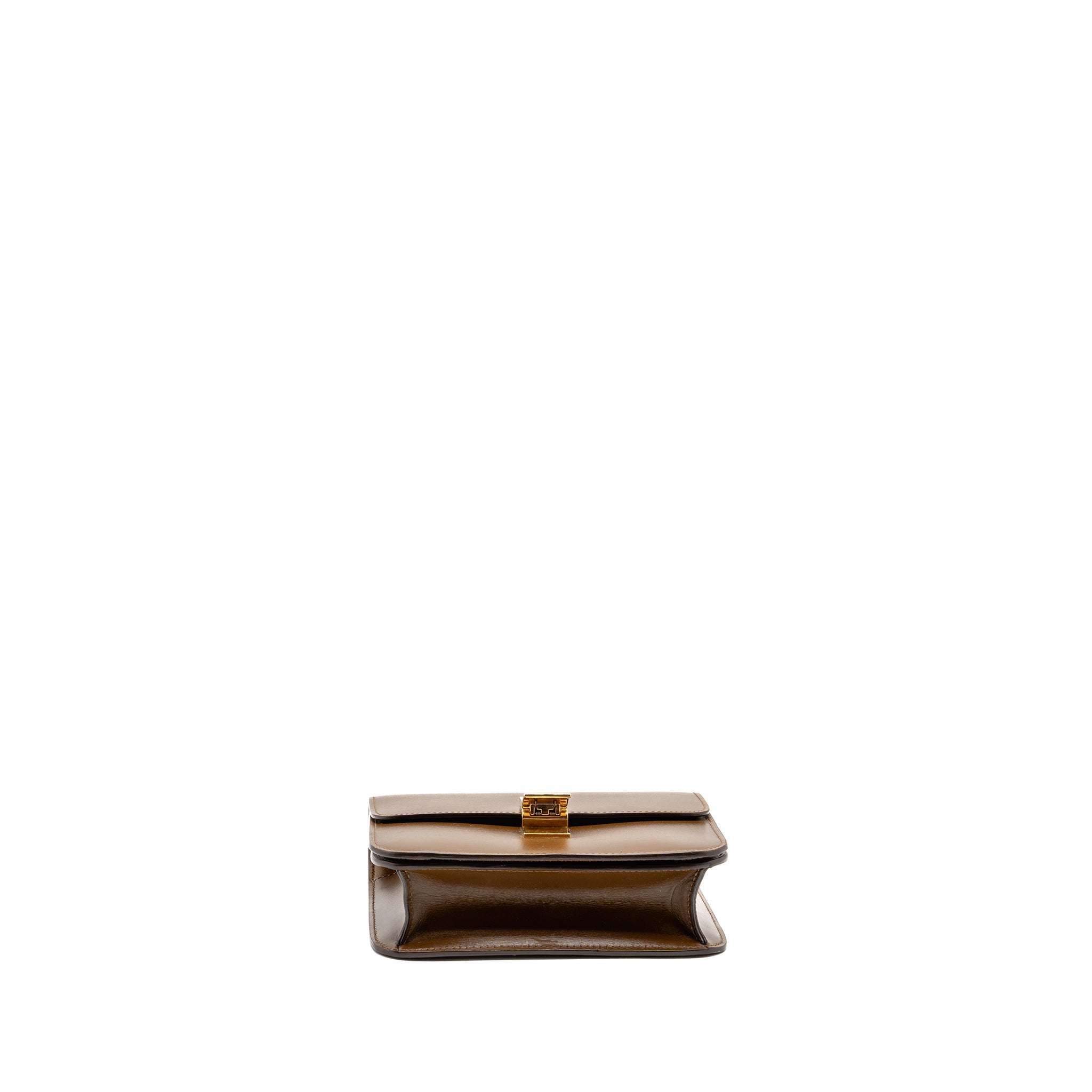 CELINE SMALL CLASSIC BOX BAG CALFSKIN CAMEL GHW