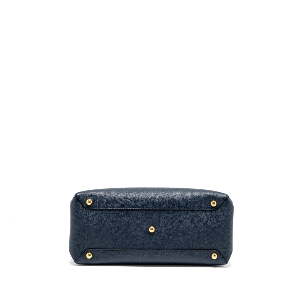 BURBERRY THE LARGE BANNER BAG CALFSKIN DARK BLUE/MULTICOLOUR GHW