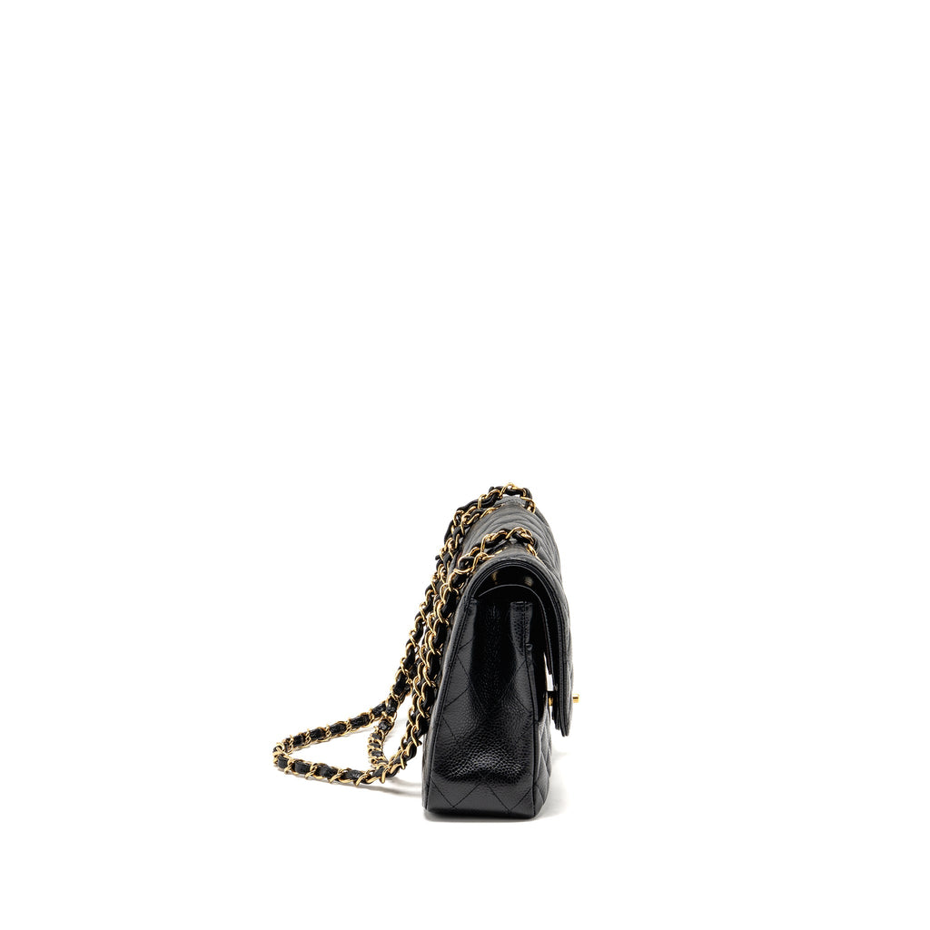 CHANEL MEDIUM CLASSIC DOUBLE FLAP BAG CAVIAR BLACK GHW