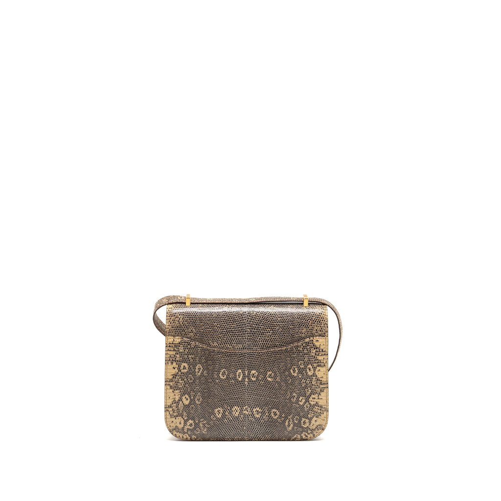 HERMES MINI CONSTANCE LIZARD NATURA LISSE DESERT GHW