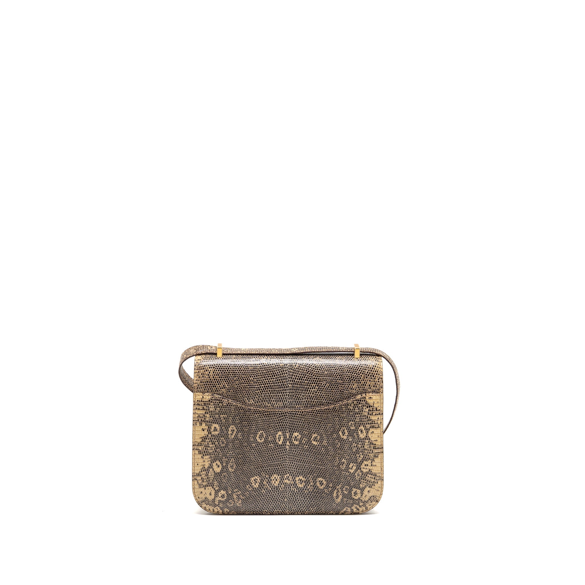 HERMES MINI CONSTANCE LIZARD NATURA LISSE DESERT GHW