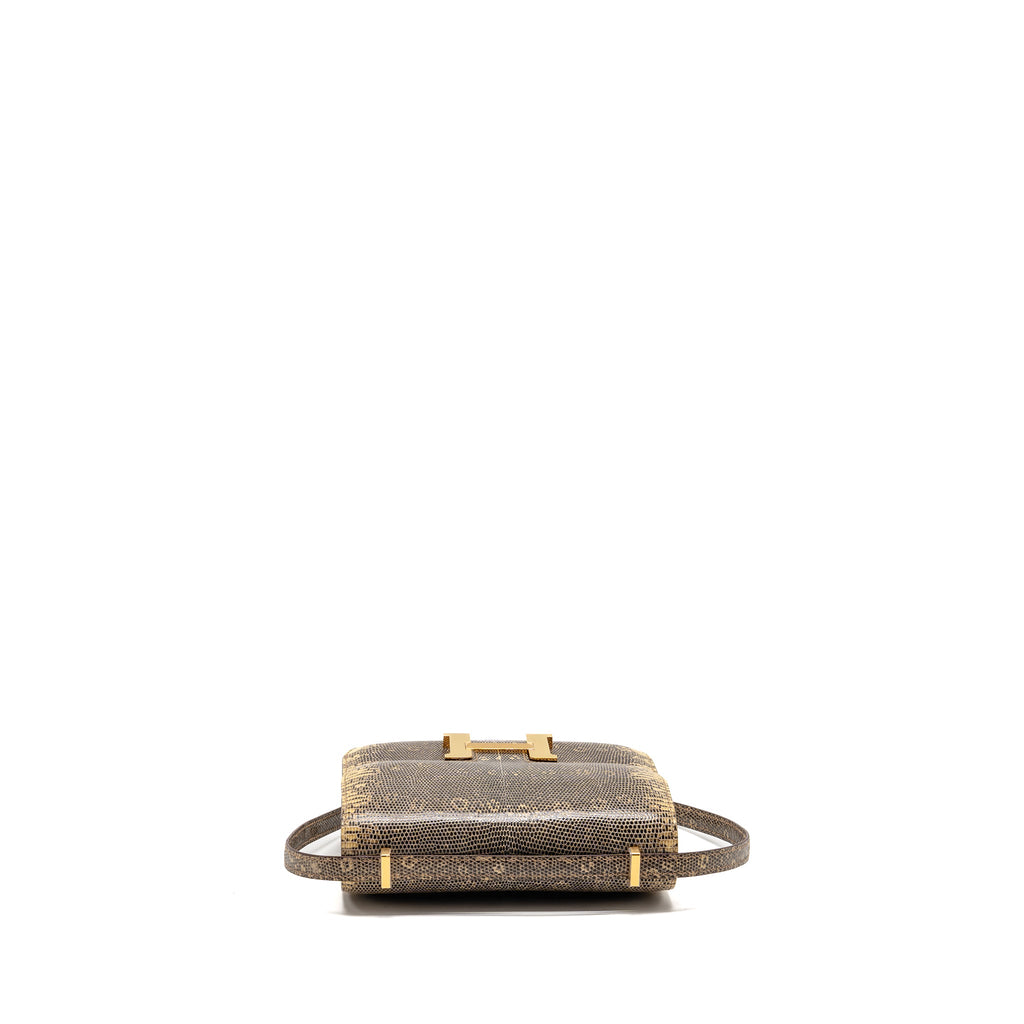 HERMES MINI CONSTANCE LIZARD NATURA LISSE DESERT GHW