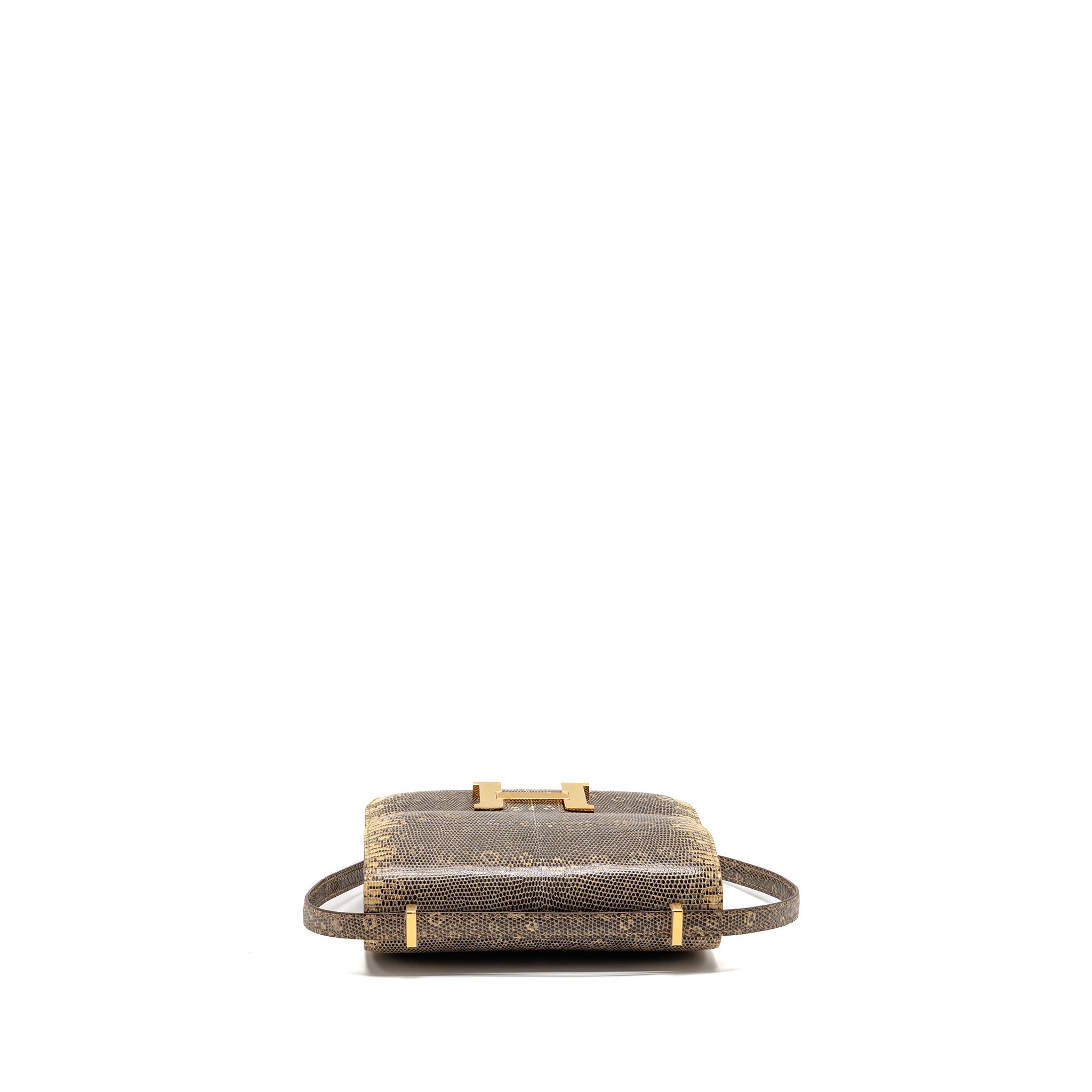 HERMES MINI CONSTANCE LIZARD NATURA LISSE DESERT GHW