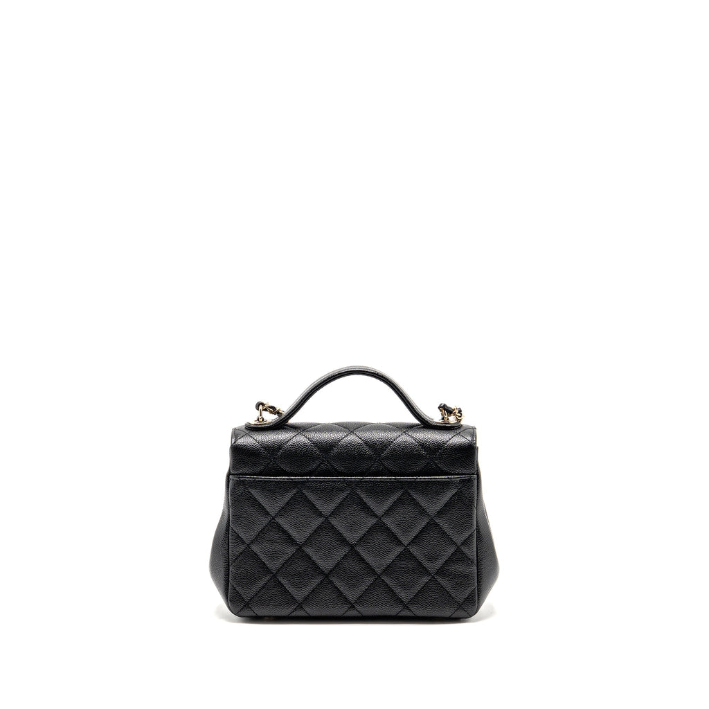 CHANEL SMALL BUSINESS AFFINITY CAVIAR BLACK LGHW (MICROCHIP)