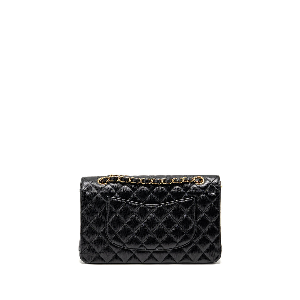 CHANEL MEDIUM CLASSIC DOUBLE FLAP BAG CAVIAR BLACK GHW