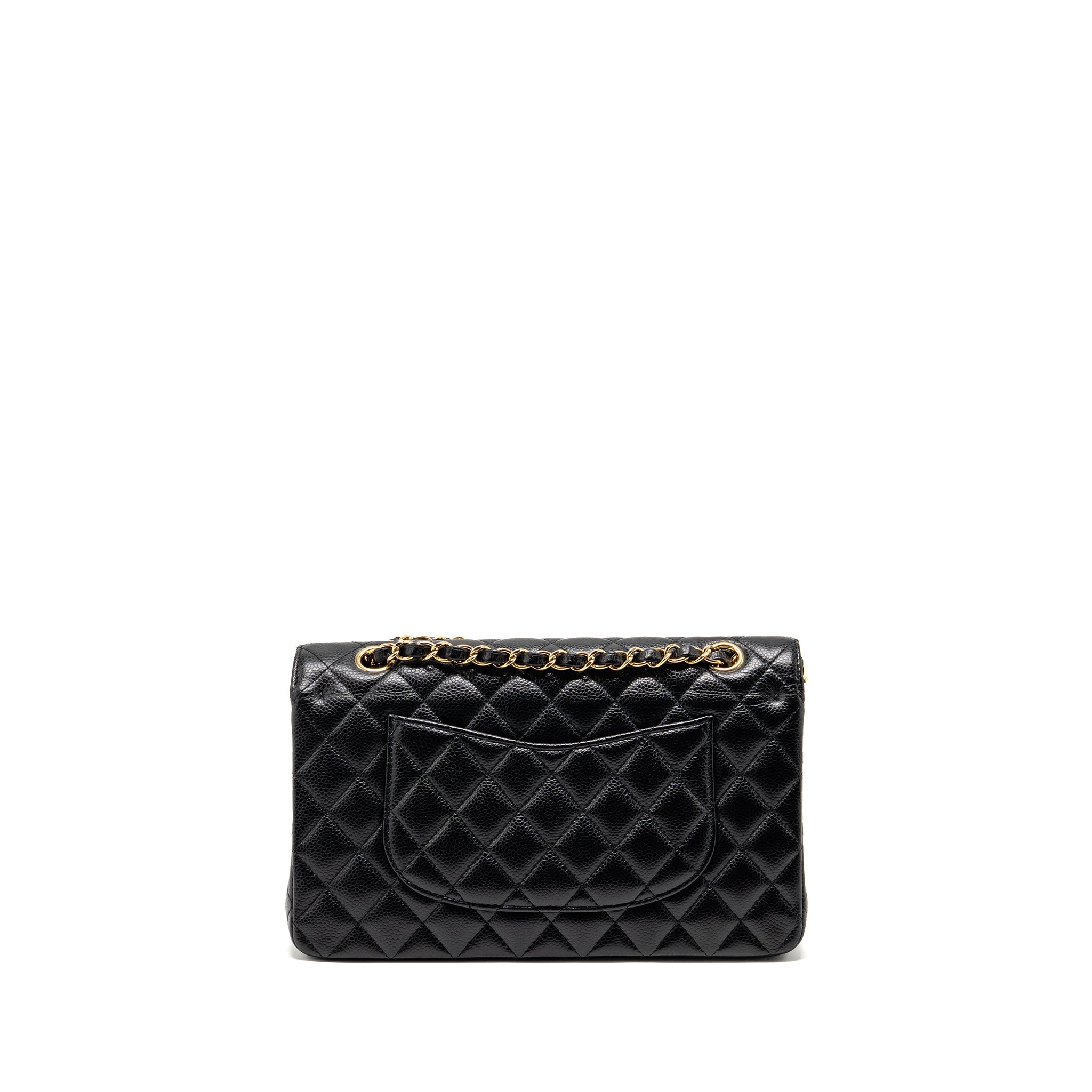 CHANEL MEDIUM CLASSIC DOUBLE FLAP BAG CAVIAR BLACK GHW