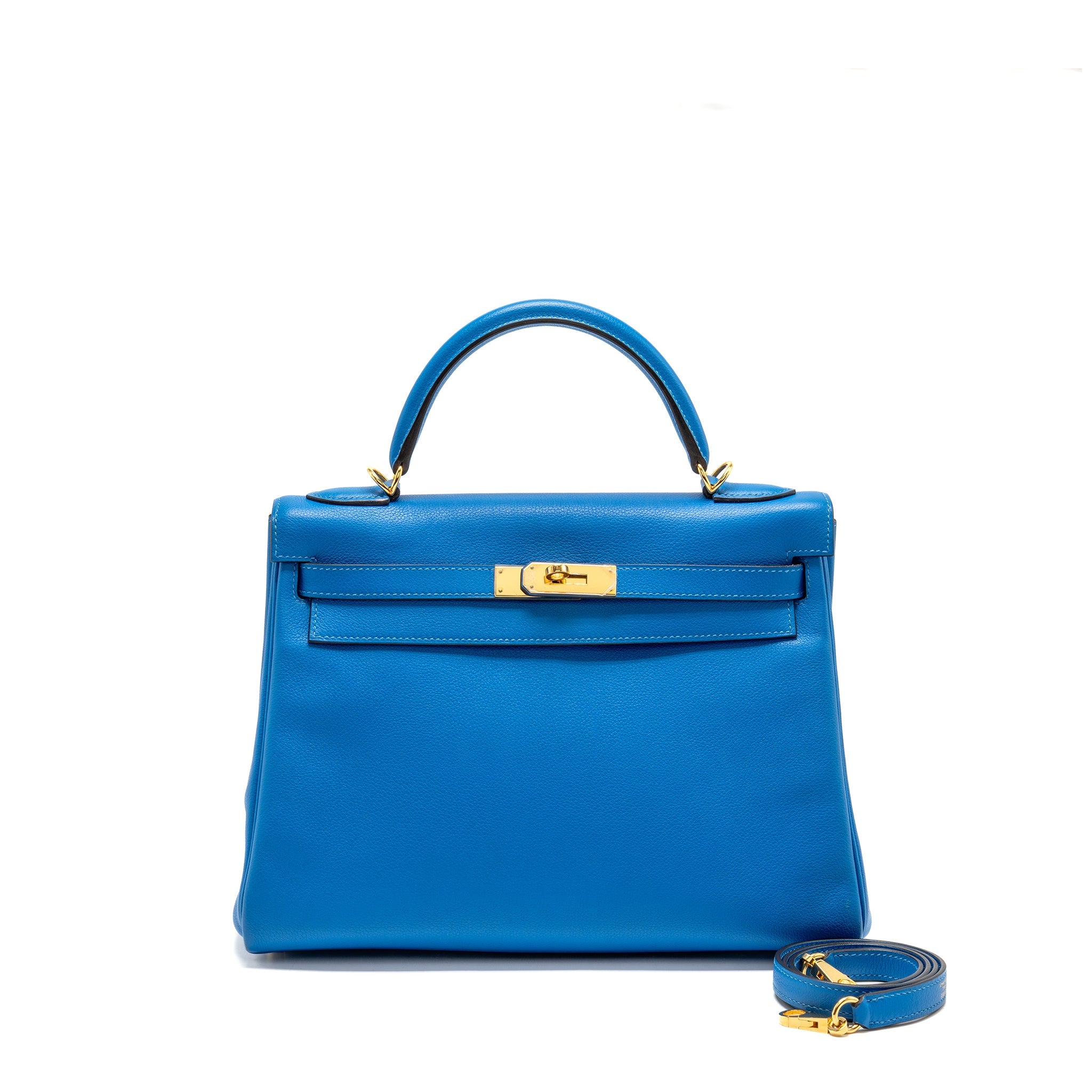 HERMES KELLY 32 EVERCOLOR BLUE HYDRA GHW
