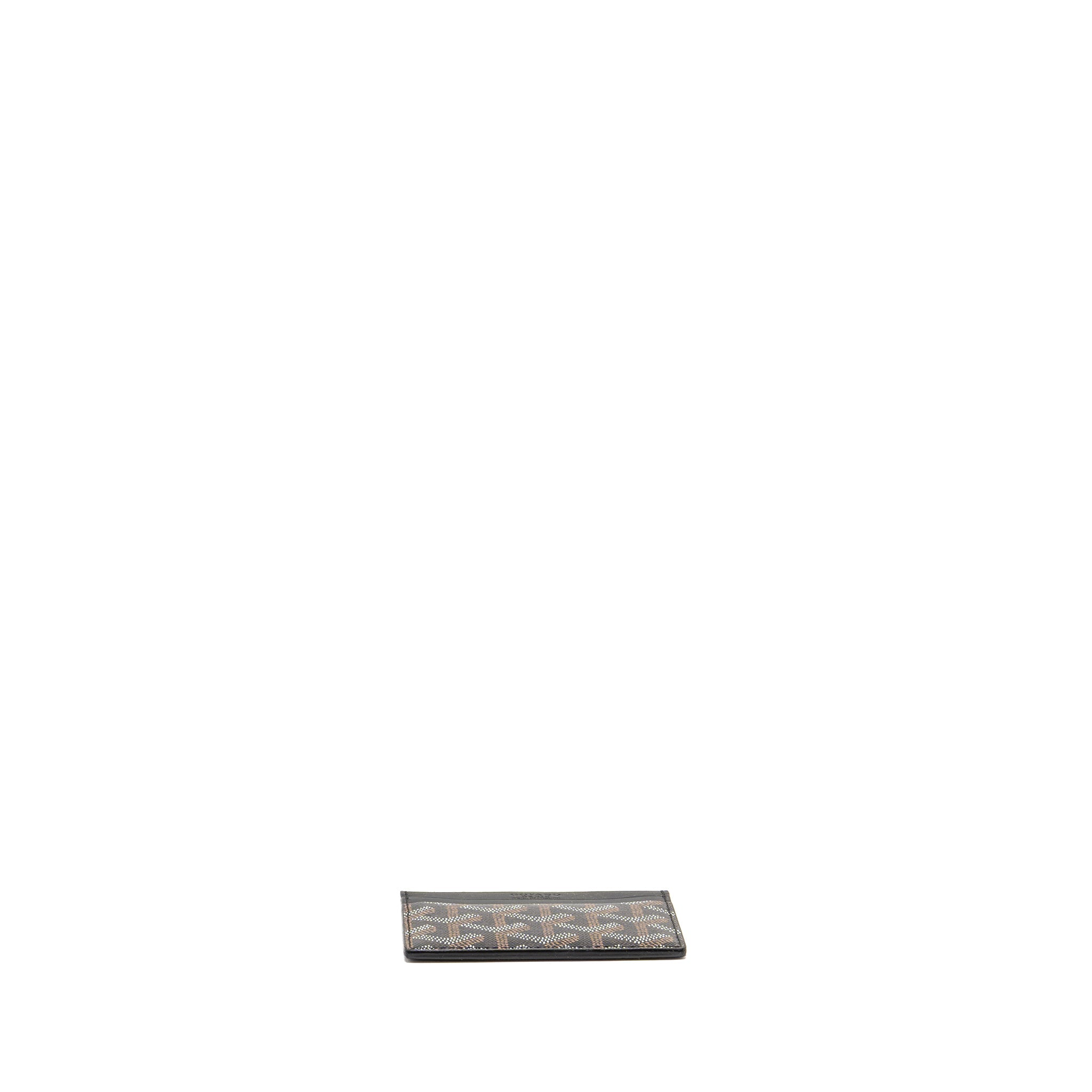 GOYARD SMALL CARD CASE GOYARDINE CANVAS/ CALFSKIN BLACK