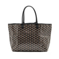 GOYARD SAINT LOUIS PM TOTE BAG GOYARDINE CANVAS/CALFSKIN BLACK SHW