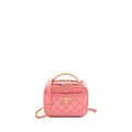 CHANEL 22S LETTER TOP HANDLE SMALL VANITY CASE CAVIAR PINK BRUSHED GHW (MICROCHIP)