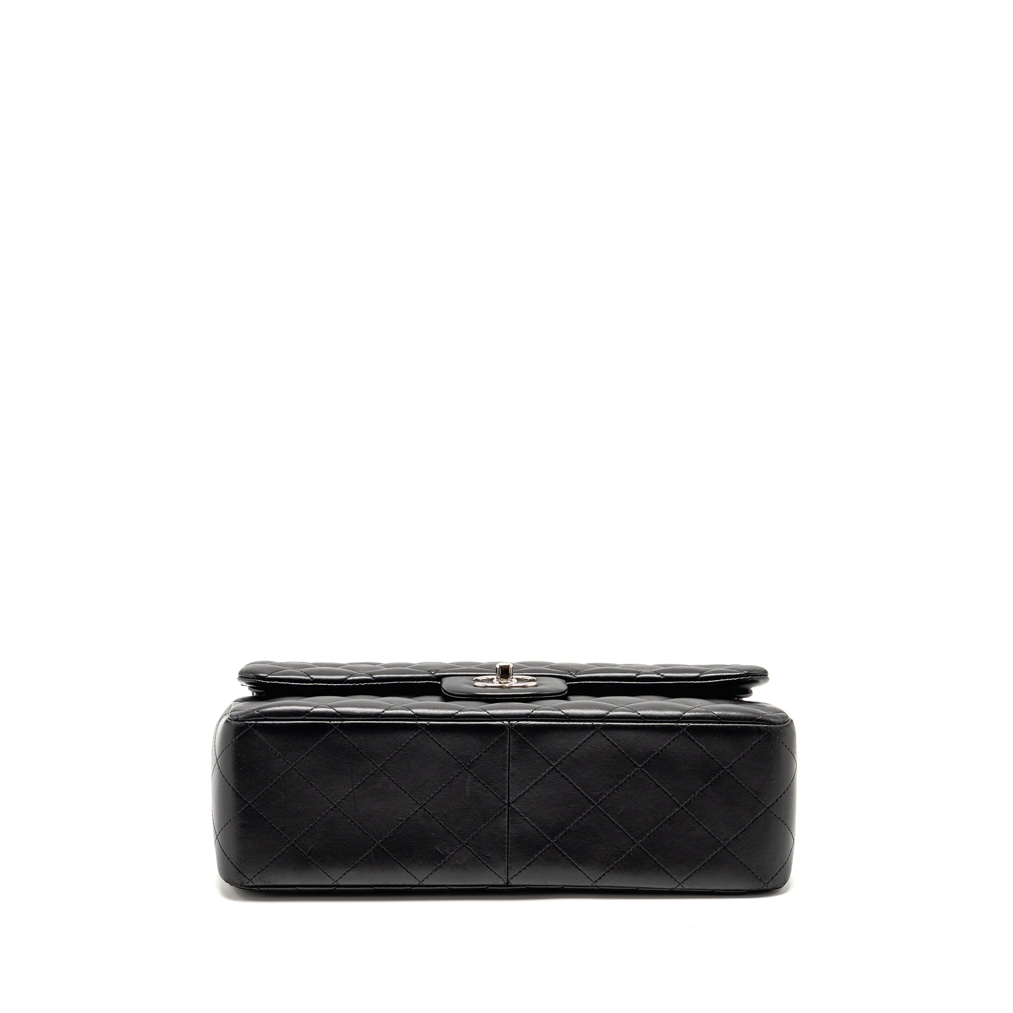 CHANEL JUMBO CLASSIC DOUBLE FLAP BAG LAMBSKIN BLACK SHW