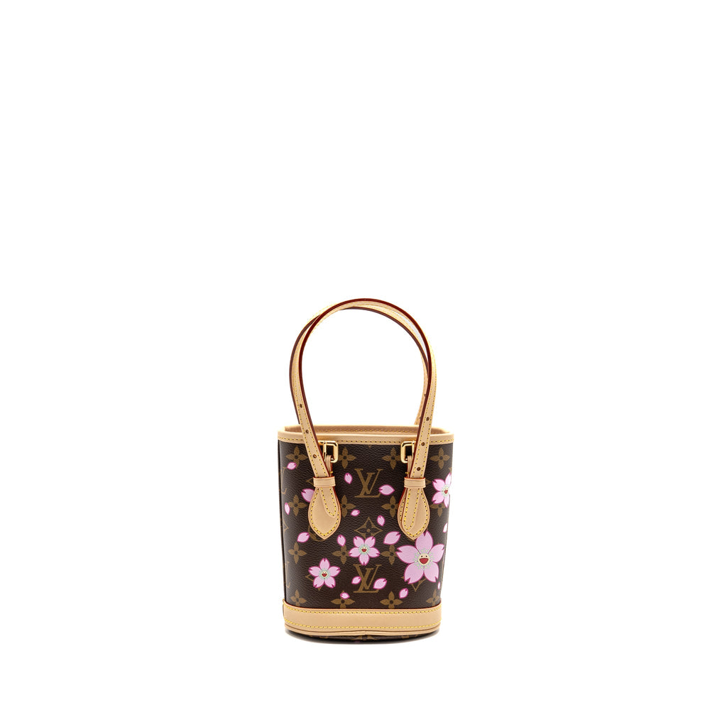 LOUIS VUITTON HARUKI MURAKAMI NANO BUCKET MONOGRAM CANVAS SAKURA BROWN GHW