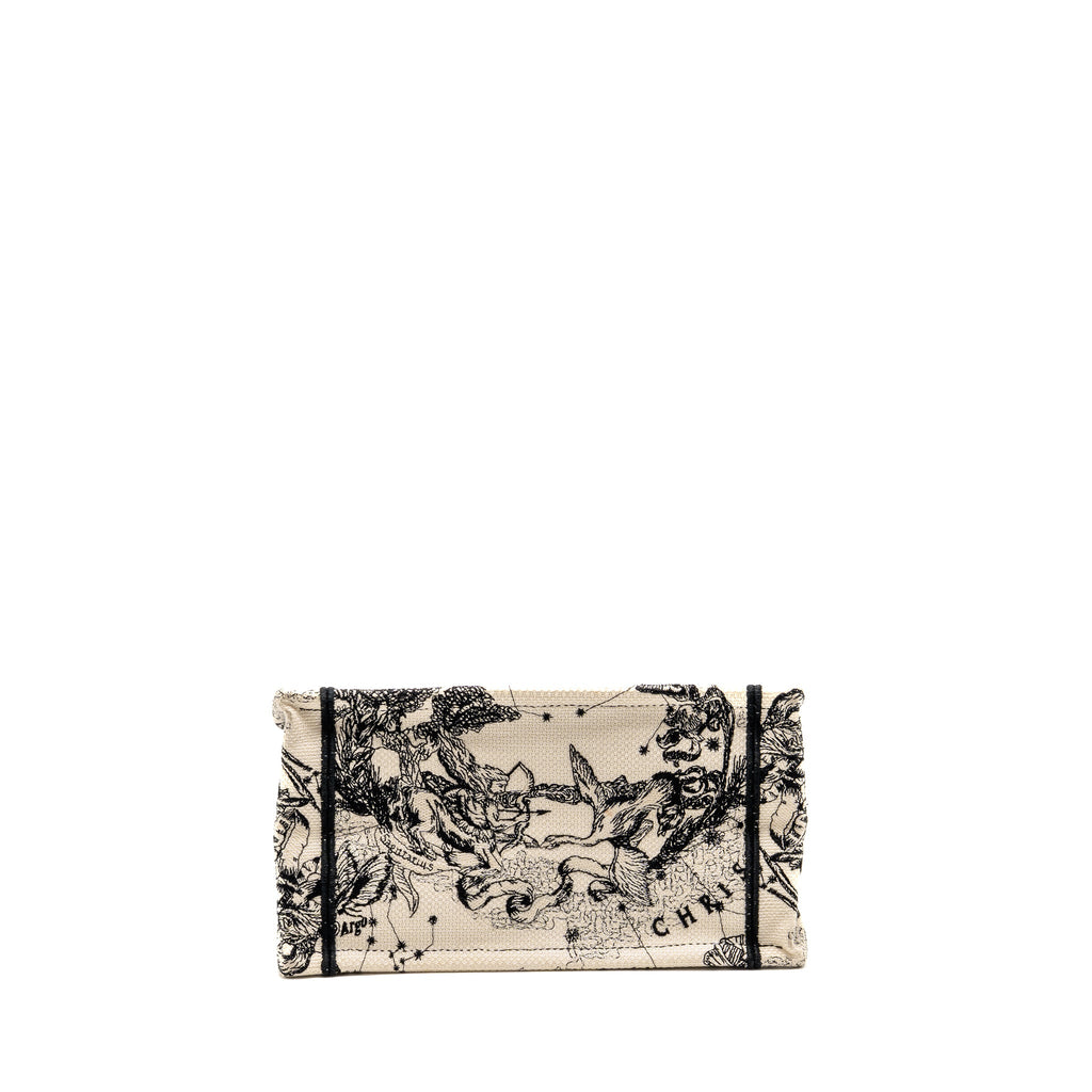 DIOR SMALL DIOR BOOK TOTE DIOR ZODIAC EMBROIDERY CANVAS LATTE/BLACK