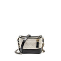 CHANEL SMALL GABRIELLE HOBO BAG AGED CALFSKIN WHITE/BLACK MULTICOLOUR HARDWARE