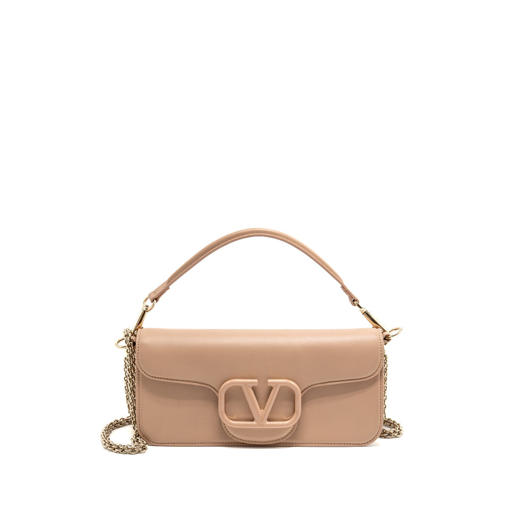 VALENTINO GARAVANI VLOGO SIGNATURE SHOULDER BAG CALFSKIN LIGHT PINK LGHW