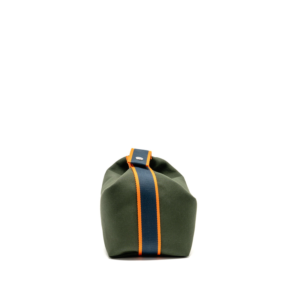 HERMES BRIDE-A-BRAC CASE LARGE MODEL CANVAS DARK GREEN/DARK BLUE/ORANGE SHW