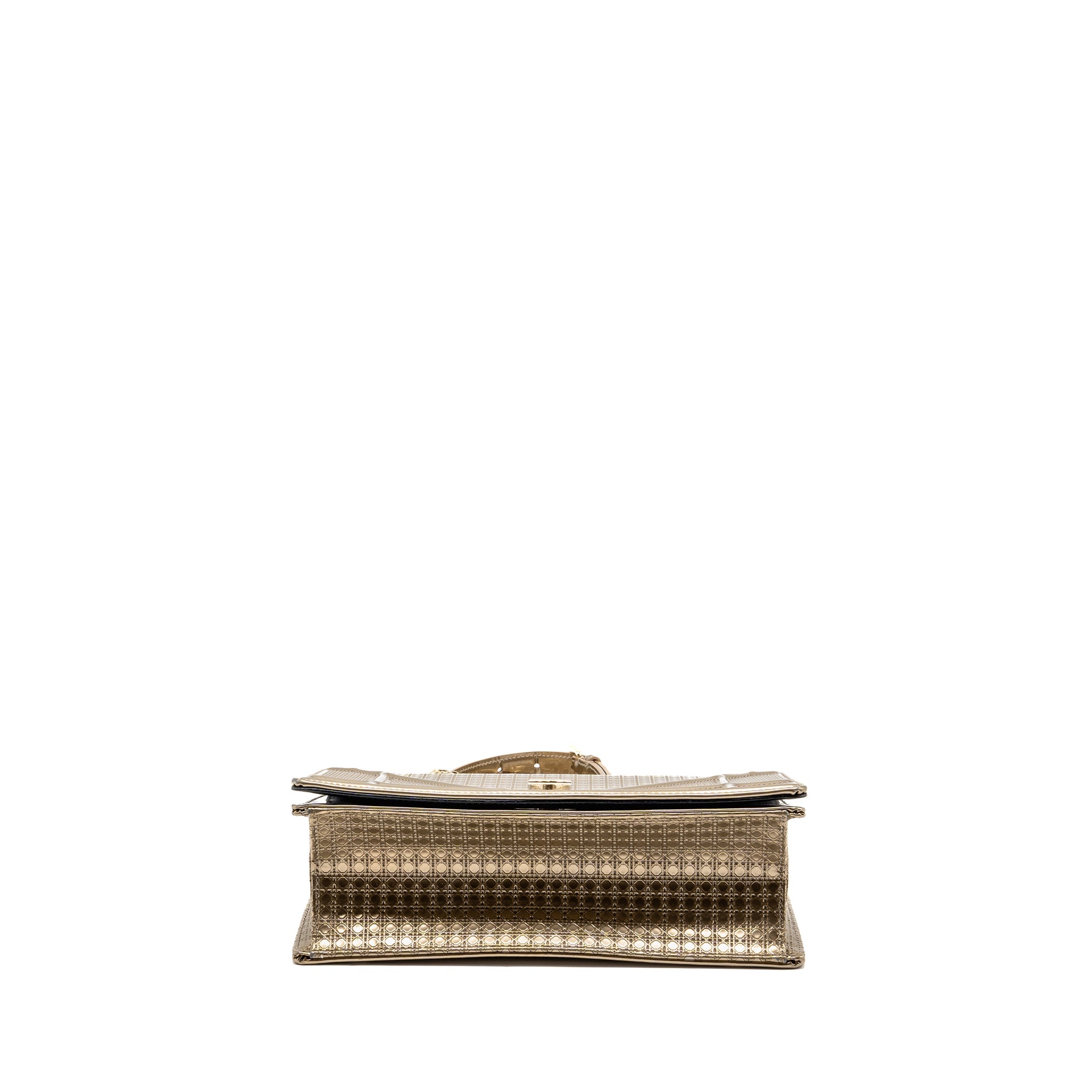 DIOR MEDIUM DIORAMA METALLIC CALFSKIN LIGHT GOLD WITH LGHW
