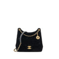 CHANEL 23B HOBO BAG VELVET BLACK GHW (MICROCHIP)