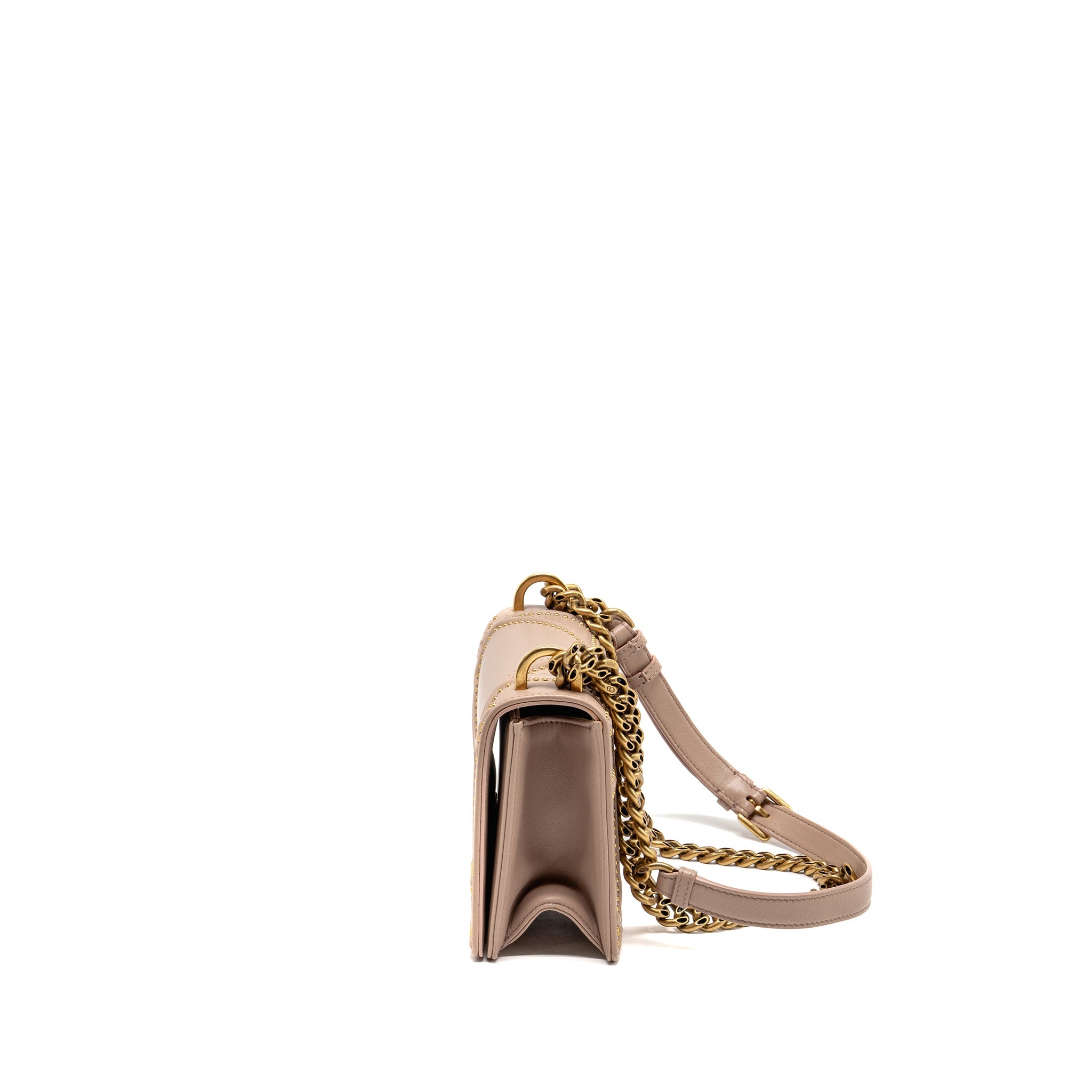 DIOR SMALL STUDDED DIORAMA DARK PINK GHW
