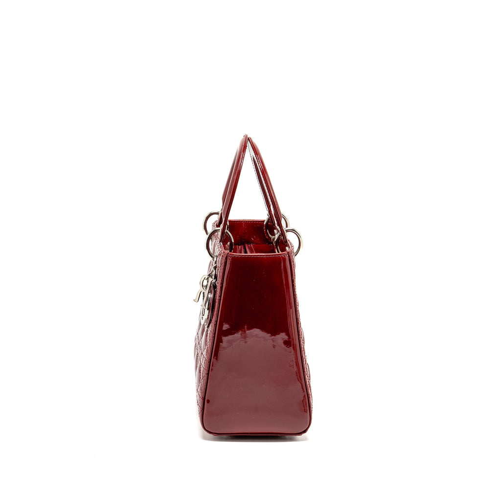DIOR MEDIUM LADY DIOR PATENT RED SHW
