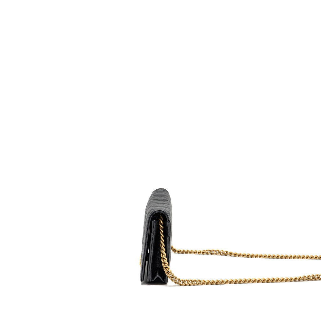 CHANEL BOY WALLET ON CHAIN CAVIAR BLACK GHW (MICROCHIP)