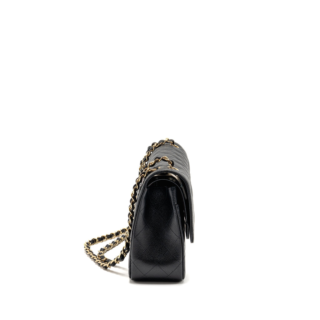 CHANEL JUMBO CLASSIC DOUBLE FLAP BAG CAVIAR BLACK GHW
