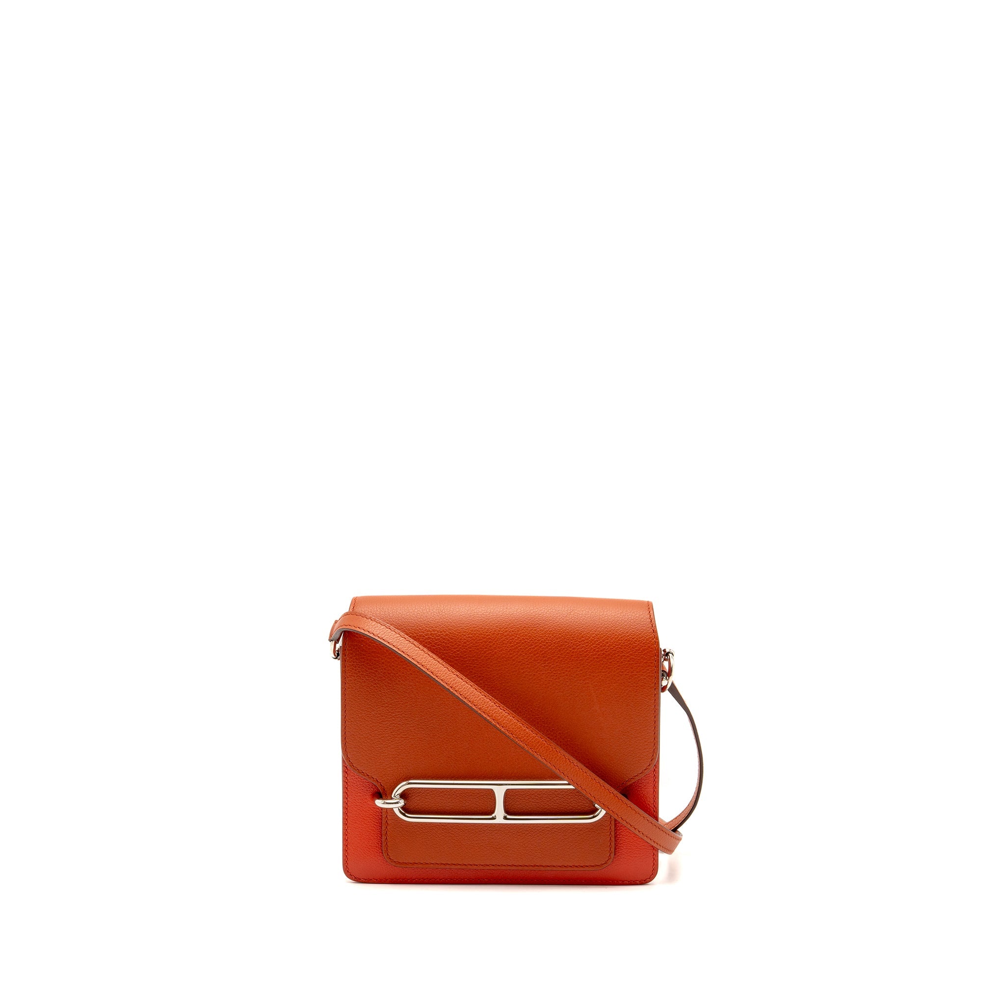 HERMES MINI ROULIS EVERCOLOR BICOLOR CAPUCINE/TERRE BATTUE SHW