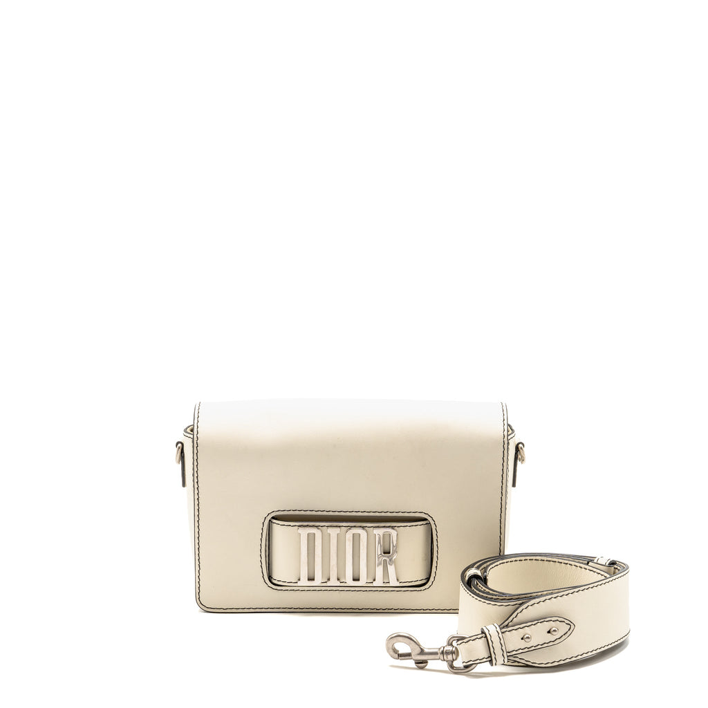DIOR DIOREVOLUTION FLAP BAG CALFSKIN WHITE SHW
