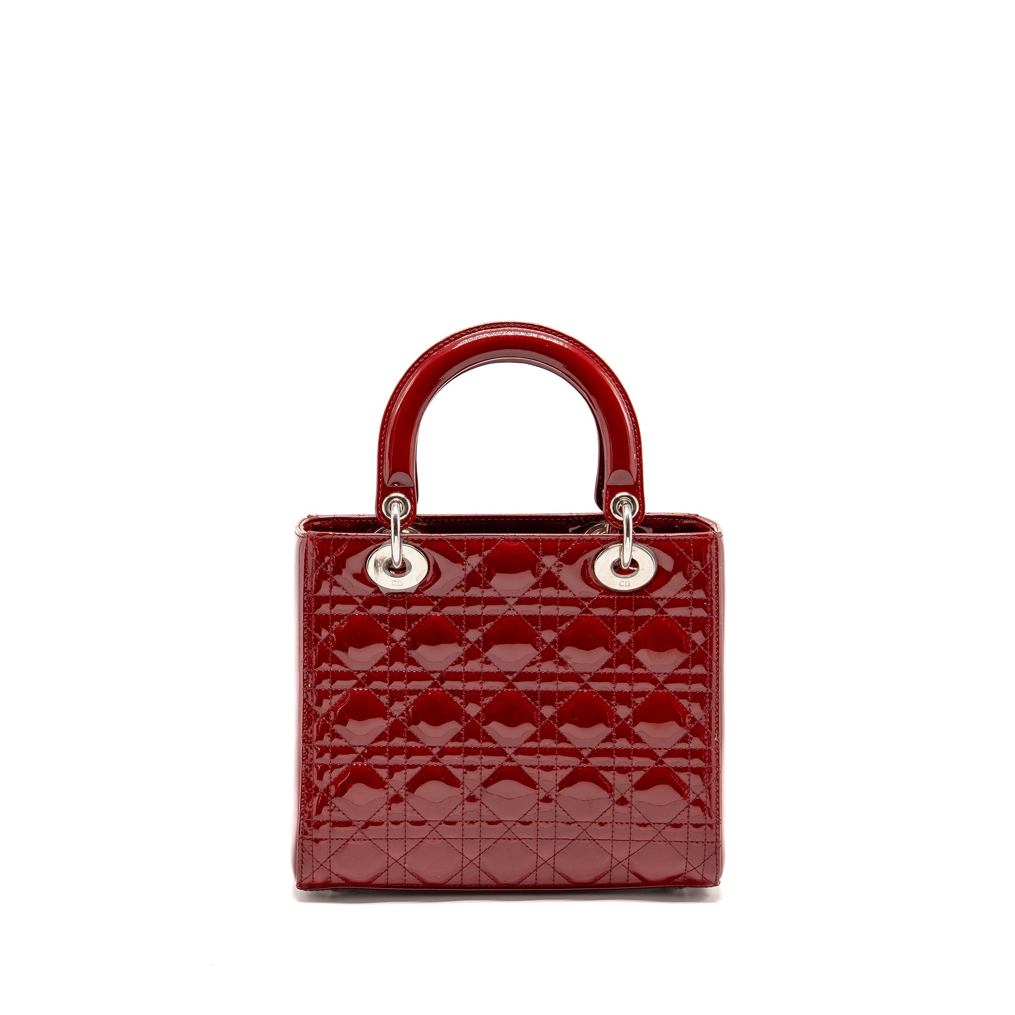 DIOR MEDIUM LADY DIOR PATENT RED SHW